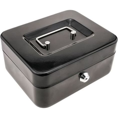 Coffre-fort portable pour argent, billets et pièces, dimensions 198 x 158 x 88 mm (1/5)