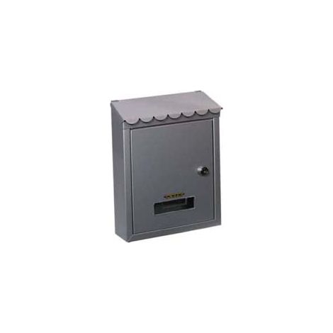 1PZ CASSETTA POSTALE MEDIA TETTO CHIAVE CILINDRO GRIGIA cm21x7x30h.