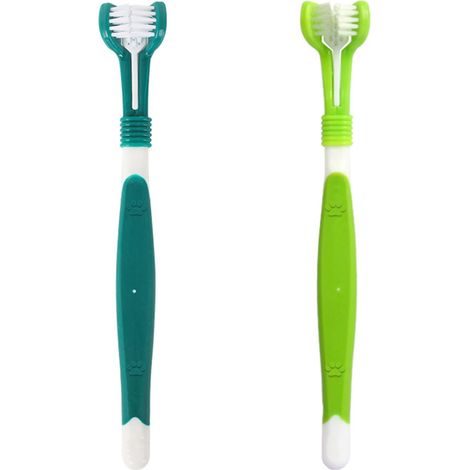 2 x Dog Toothbrushes, Pet Toothbrush for Cleaning and Care of Dog Teeth, for Pet Dogs and Cats Improves Oral Hygiene (1/5)