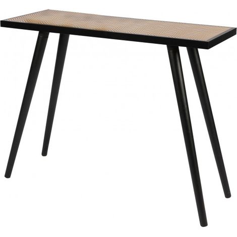 Console plateau avec motifs noir et bois Chelsea - 100x35x78cm (1/5)