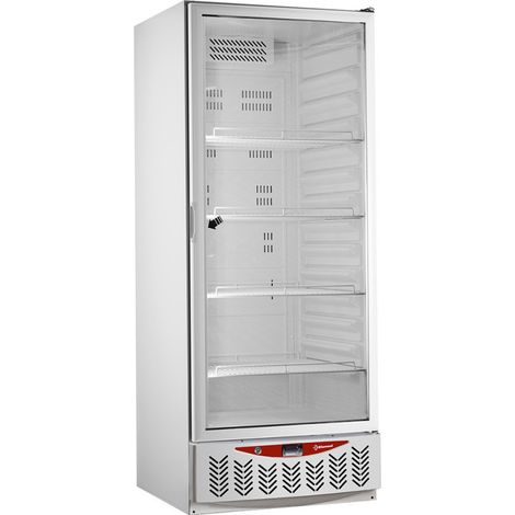 Frigo ventilé avec porte vitrée 525L compatible GN2/1+600x400 finition blanche classe B - Diamond (1/4)