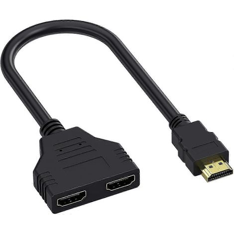 Adaptateur répartiteur HDMI, répartiteur de câble HDMI avec 1 entrée et 2 sorties, câble adaptateur HDMI (1/5)