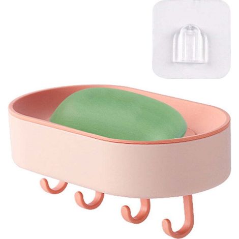 Porte-Savon Suspendu - Sin Perforación - Para Baño - Adhesivo Fuerte - 4 Ganchos Integrados - 1 Unidad (1/5)