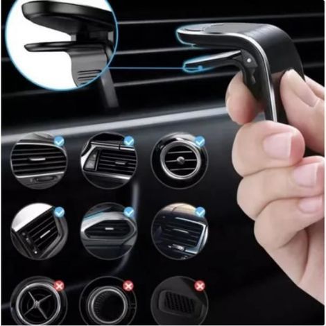 Support Voiture Magnétique - Puissant - Ventouse - Compatible avec la plupart des Smartphones - Noir (1/4)