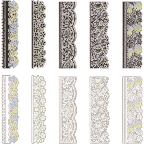 10 autocollants vintage naturels nuages vagues dentelle esthétique pour scrapbooking journal album carnet décoration (1/5)