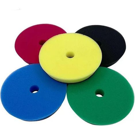 Kit de polissage et de ponçage comprenant 5 éponges de polissage de 150 mm pour polisseuse de voiture (1/5)