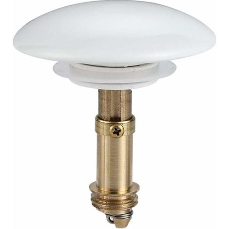 SHINING HOUSE 3 tapones de drenaje de cobre, antifugas, filtro de drenaje de fregadero con cubierta de cerámica para lavabo, lavabo de baño (blanco + dorado, tamaño: 6,6 cm) (1/2)