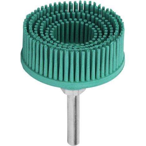 Disque de brosse à poils Meule de polissage abrasive en caoutchouc de brosse abrasive en caoutchouc de 2 pouces pour le retrait de rouille de bavure(vert) (1/4)