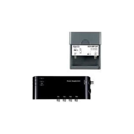 KIT PRÉAMPLIFICATEUR HD-LINE 4/1 TV + ALIMENTATION POUR ANTENNE TERRESTRE TNT (1/2)