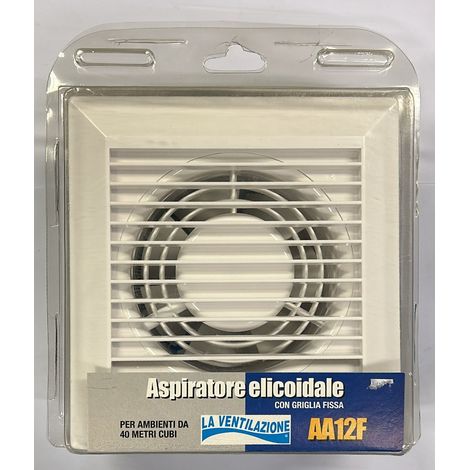LA VENTILAZIONE - ASPIRATORE ELICOIDALECON GRIGLIA FISSA 184X174X88MM