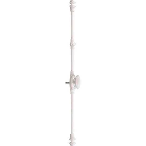 Kintech – Fausse crémone à bouton pour menuiseries PVC – Finition blanche RAL9016 – Accessoires inclus : gâches, tringles, vis PVC