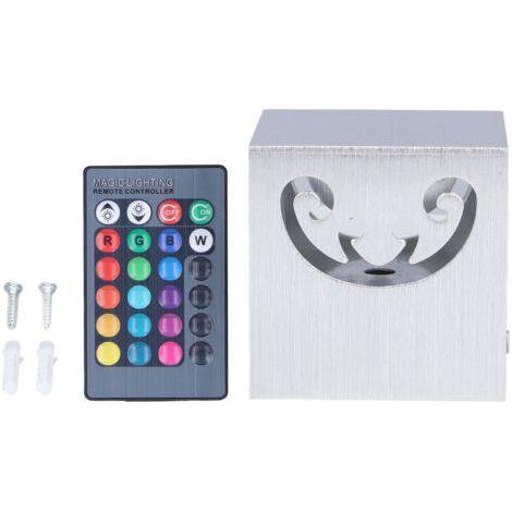 Applique Murale Aluminium RVB 3W Lampe LED Perles Conception Creuse 24 Touches Contrle 360° Applique Murale LED Lumineuse pour Chambre 85-277V (1/5)