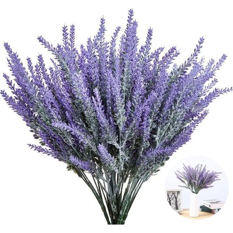 6 Pièces Fleurs de Lavande Artificielles Bouquet Fleurs Artificielles Violettes Deco, Décoration de Fleurs Artificielles pour Mariage, Jardin, Bricolage, Bureau