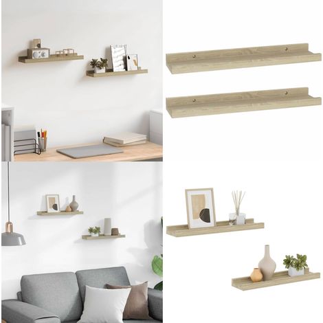 Wandregale 2 Stk. Sonoma-Eiche 40x9x3 cm - Wandregal - Regal - Möbel - Wohnzimmerdeko - Dekoration - Home & Living (1/5)