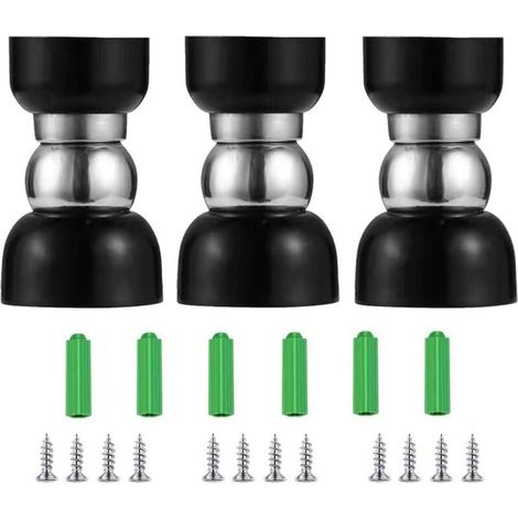 3 Pièces Butoir de Porte Magnétique,Acier Inoxydable Butées Arrêts de Porte Door Stoppers pour Montage Mural ou au Sol avec Vis - 55x34x30mm