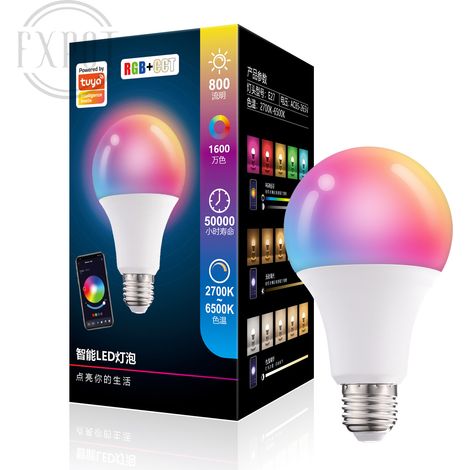 Lot de 4 Ampoules LED Intelligentes Tuya WiFi 10W A60 E27, Commande Vocale Dimmable RGBCW (1/5)