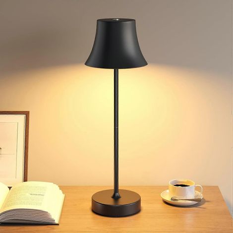 Veilleuse, lampe de chevet tactile LED, lampe de table USB rechargeable sans fil, luminosité réglable sur 3 niveaux, étanche IP54, boîtier entièrement métallique( )
