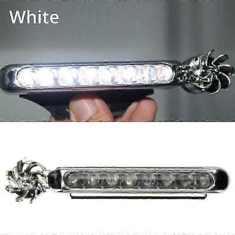 Phare de voiture extérieur à 8 LED alimenté par le vent, feux de jour, antibrouillards, feu de jour automatique, énergie éolienne, sans câblage (1/5)