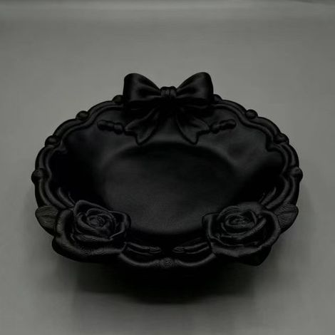Plateau à bijoux créatif imprimé en 3D avec nœud à volants, vide-poche décoratif original, rangement pour bagues, boucles d’oreilles et petits accessoires, déco de table