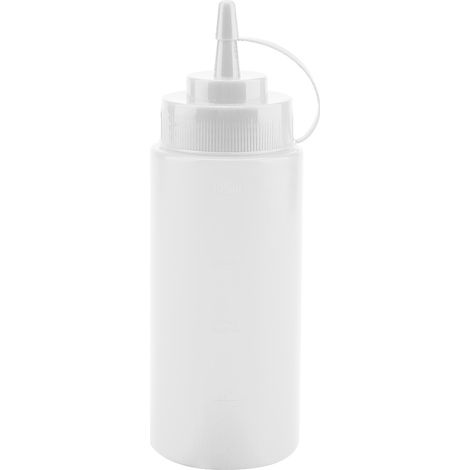 Dispensateur de sauce en plastique 460ml - Lot de 10 pour huile, vinaigre, crème (Blanc) (1/5)