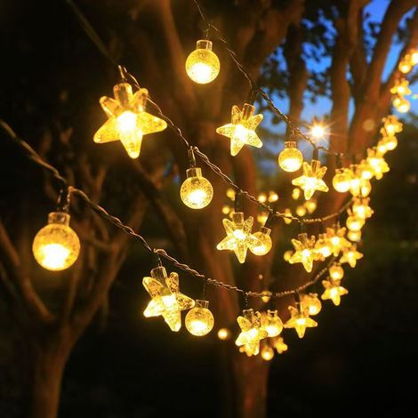 Guirlande lumineuse LED solaire 3m, boîtier à 3 piles, étanche extérieur, guirlande féerique étoilée pour arbre, décoration festive Noël, éclairage d'ambiance romantique pour jardin et terrasse (1/3)
