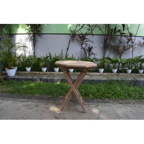 Table octogonale pliante en bois de Teck