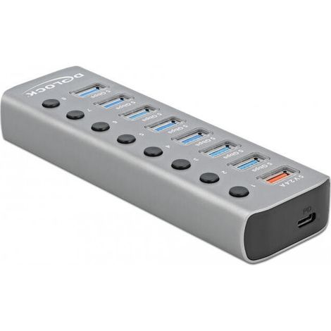 DeLOCK 63264 hub de interfaz USB 3.2 Gen 1 (3.1 Gen 1) Type-B Gris