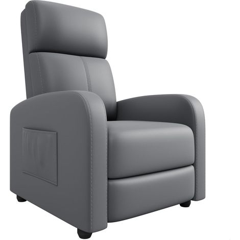 Relaxsessel mit Liegefunktion, verstellbar, manuell, Leinenoptik, Grau (1/5)