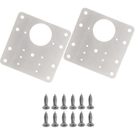 Reparaturplatte für Schrankscharniere aus Edelstahl mit Schrauben (2 Stück)