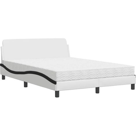 Maison Exclusive - Letto con Materasso Dover Nero e Bianco 120x200 cm in Similpelle (1/5)