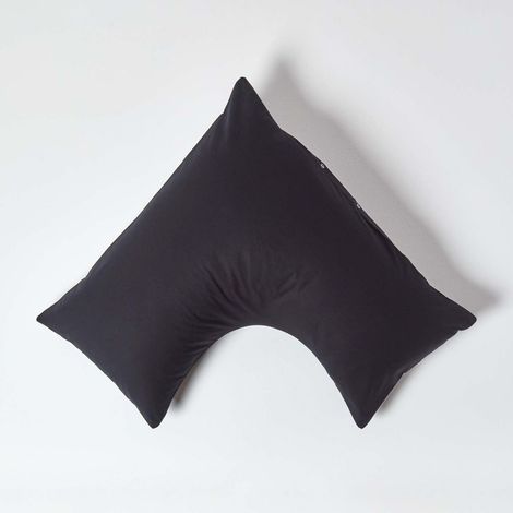 HOMESCAPES Kissenbezug V Form Fadenzahl 200 schwarz