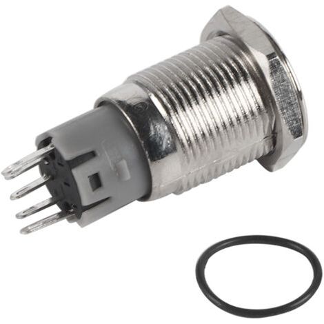 16mm Interrupteur d'Alimentation, Keenso 12V LED Commutateur de Bouton-Poussoir de Puissance de Voiture ON/OFF Commutateur de Symbole Lumières Verte Auto-Bloquant. (1/5)