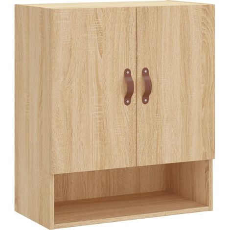 Armoire murale en bois d'ingénierie rangement pratique 60 x 31 x 70 cm design moderne en bois chêne sonoma (1/5)