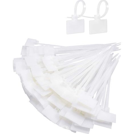 200pcs Attache Cable Blanc Etiquette Cable Electrique Plastique Cable Management Etiquette Cable Reseau Organisateur de Cordes pour Ordinateur La Télé Bureau Marquage des Fils (1/5)