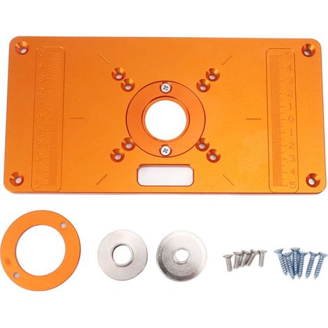 Plaque d'Insertion pour Table de Défonceuse en Alliage d'Aluminium, Plateau de Fraisage Reversible pour Bois, Durable pour Atelier et Usine (1/5)