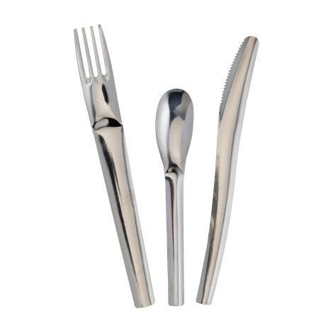 Set de couverts en inox avec serviette 3 plis - Lot de 50 - Maxiburo