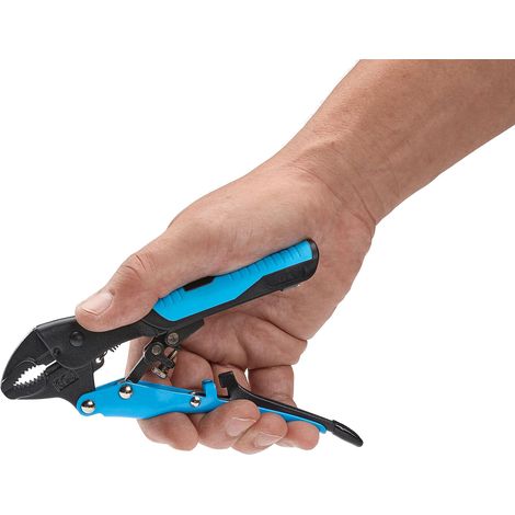 Pince de verrouillage à réglage automatique de 15,2 cm - Mâchoire courbée, poignée souple, libération rapide, pince réglable robuste pour tuyaux et métal (1/5)
