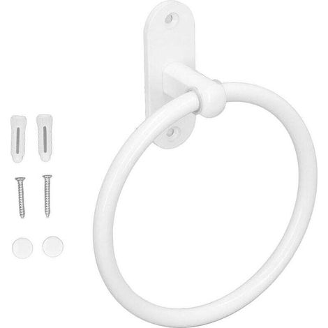 Porte-serviettes de salle de bain en alliage d'aluminium pour économiser de l'espace Blanc Style élégant Anneaux pour salle de bain hôtel, cuisine, salle de bain (1/5)