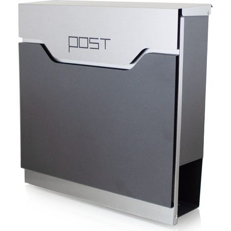 Bituxx Design Briefkasten 16440 Wandbriefkasten Postkasten Anthrazit Graphit