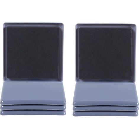 Set mit 8 quadratischen Möbelgleitern für Teppichböden, 9 cm, Schutzpads zum Verschieben von Möbeln, wiederverwendbar für schwere Haushaltsgeräte, hellblau