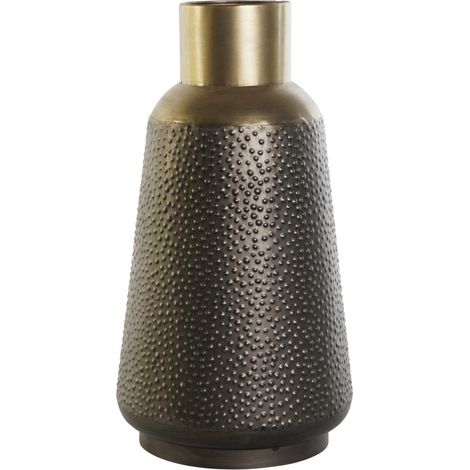 Metallvase 25x25x47 dunkelgraues Metallmaterial Multicolor -Farbfamilienfamilie Vasen Details (1/3)