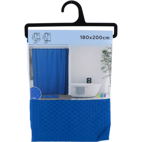 Polyester-duschvorhang 180x200cm diamantmuster - entenblau - Tendance