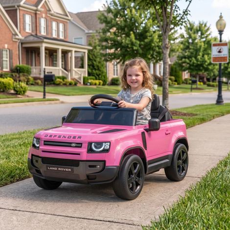 Voiture Électrique Enfant SUV Defender 12V Rose - Télécommande 2.4G, Suspension, Démarrage Doux, Portes Ouvrantes, LED (1/5)