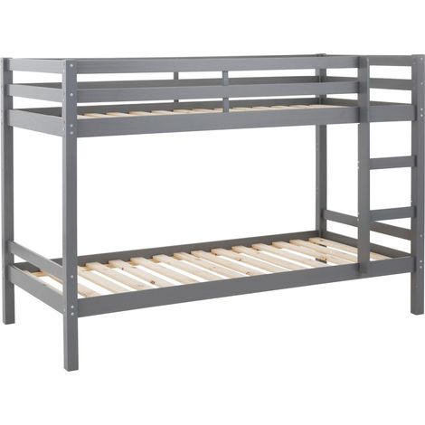 Lit superposé 90x200 en bois gris (1/5)