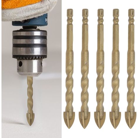 Set mit 5 12-mm-Bohrern für Glas, Keramik und Titan sowie für Fliesen und Beton. (1/5)