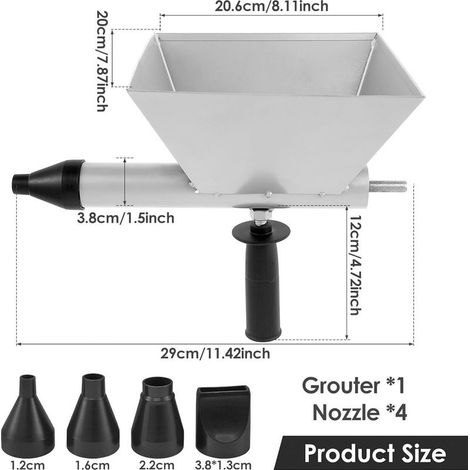 Gun to jointoyer electric, gun to calfeutrer portable, applications of mortar, sprayer, gun to jointoyer cement with 4 nozzle (without drill electric) (1/3)