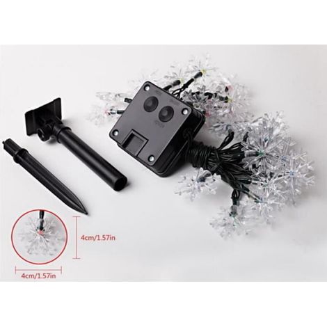 4.8M 20LEDs Flocon de neige Énergie solaire Chaîne Lumières diy pour le décor extérieur des arbres de Noël (1/3)