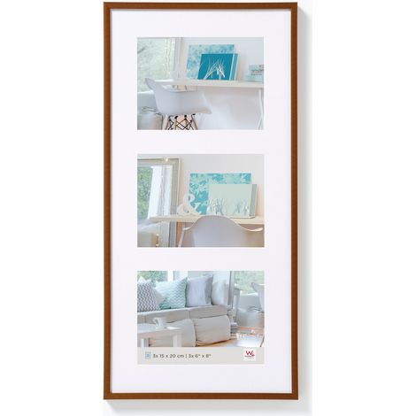 Cadre Photo Bronze 3X 15x20 cm galerie avec Passe-Partout, Cadre Plastique Lifestyle KV320J (1/5)