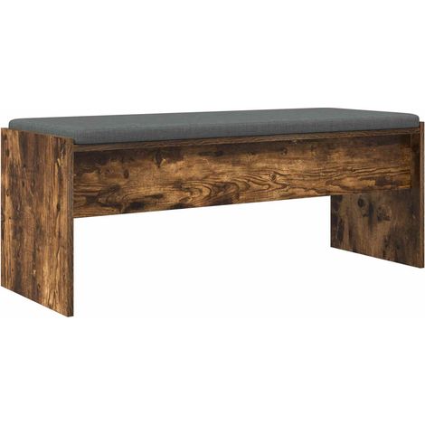 Hall Bench with Cushion Smoked Oak 103 x 38 x 40 cm vidaXL