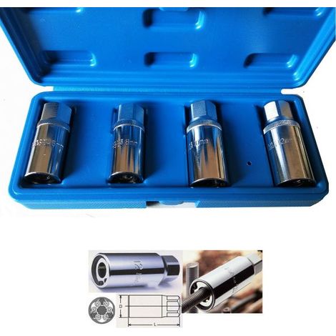 SET 4 PZ ESTRATTORI PRIGIONIERI A RULLO VITE ESTRATTORE 1/2" 6 8 10 12mm (1/4)